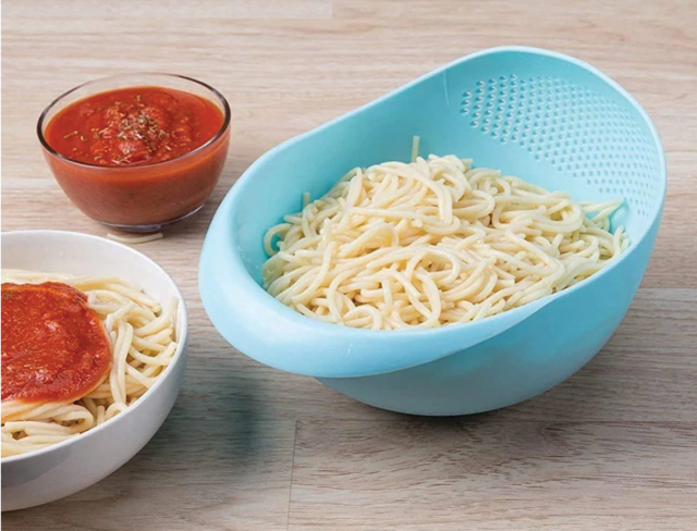 KITCHEN PLASTIC BIG RICE BOWL STRAINER PERFECT SIZE FOR STORING AND STRAINING