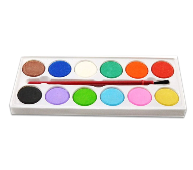PAINTING WATER COLOR KIT - 12 SHADES AND PAINT BRUSH (13 PCS)