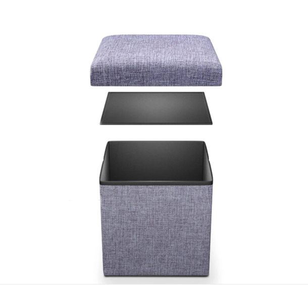 LIVING ROOM CUBE SHAPE SITTING STOOL WITH STORAGE BOX