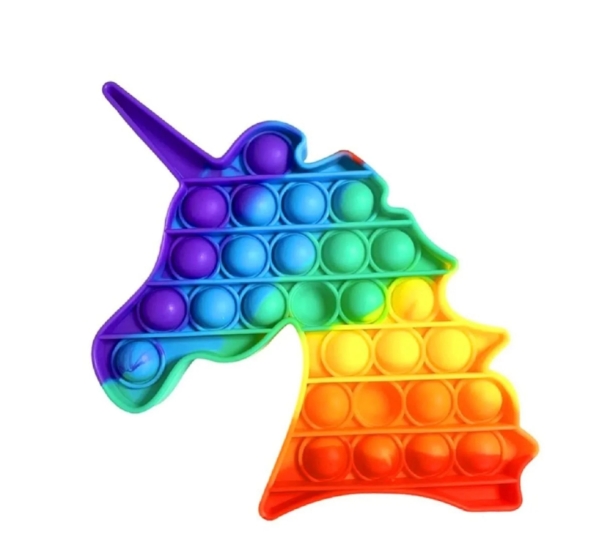 Unicorn Shape Pop Fidget Toy Push Pop Bubble Fidget Sensory Toy for Kids