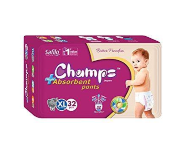 PREMIUM CHAMPS HIGH ABSORBENT PANT STYLE DIAPER EXTRA LARGE(XL) SIZE, 46 PIECES